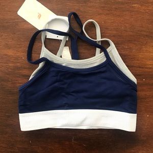 Fabletics Blue/Grey Layered Sports Bra